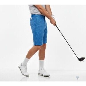 Adidas Golf Shorts Mens 34 Blue Floral Daisy Print Stretch Performance Flat Fron
